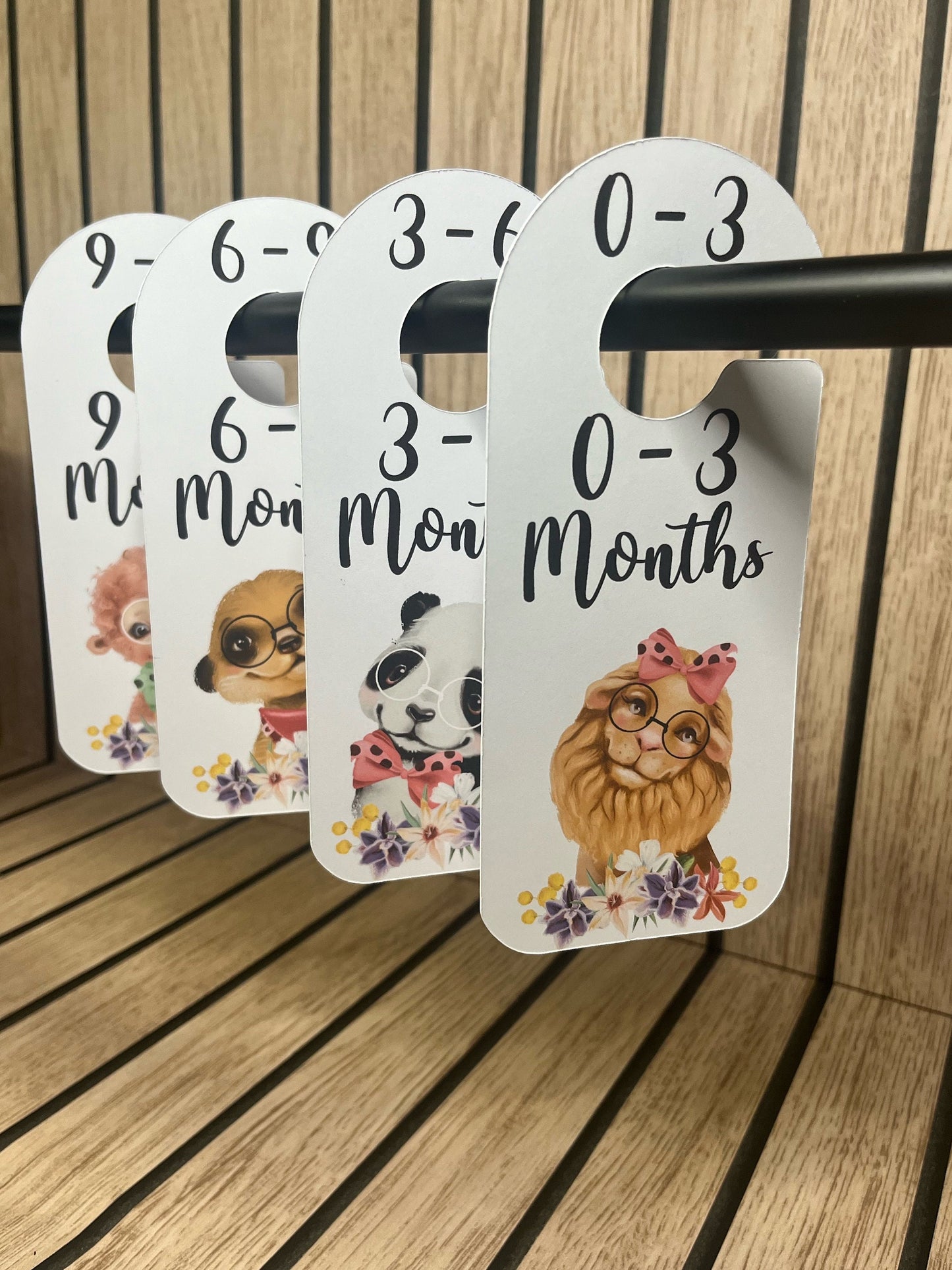 Boho Safari Baby Clothes Dividers – Nursery Wardrobe Hangers (0–12 Months)