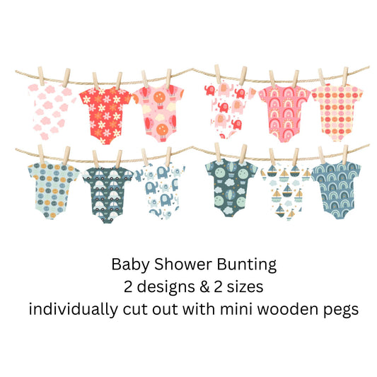Baby Vest Bunting – Blue or Pink Baby Shower & New born Decoration