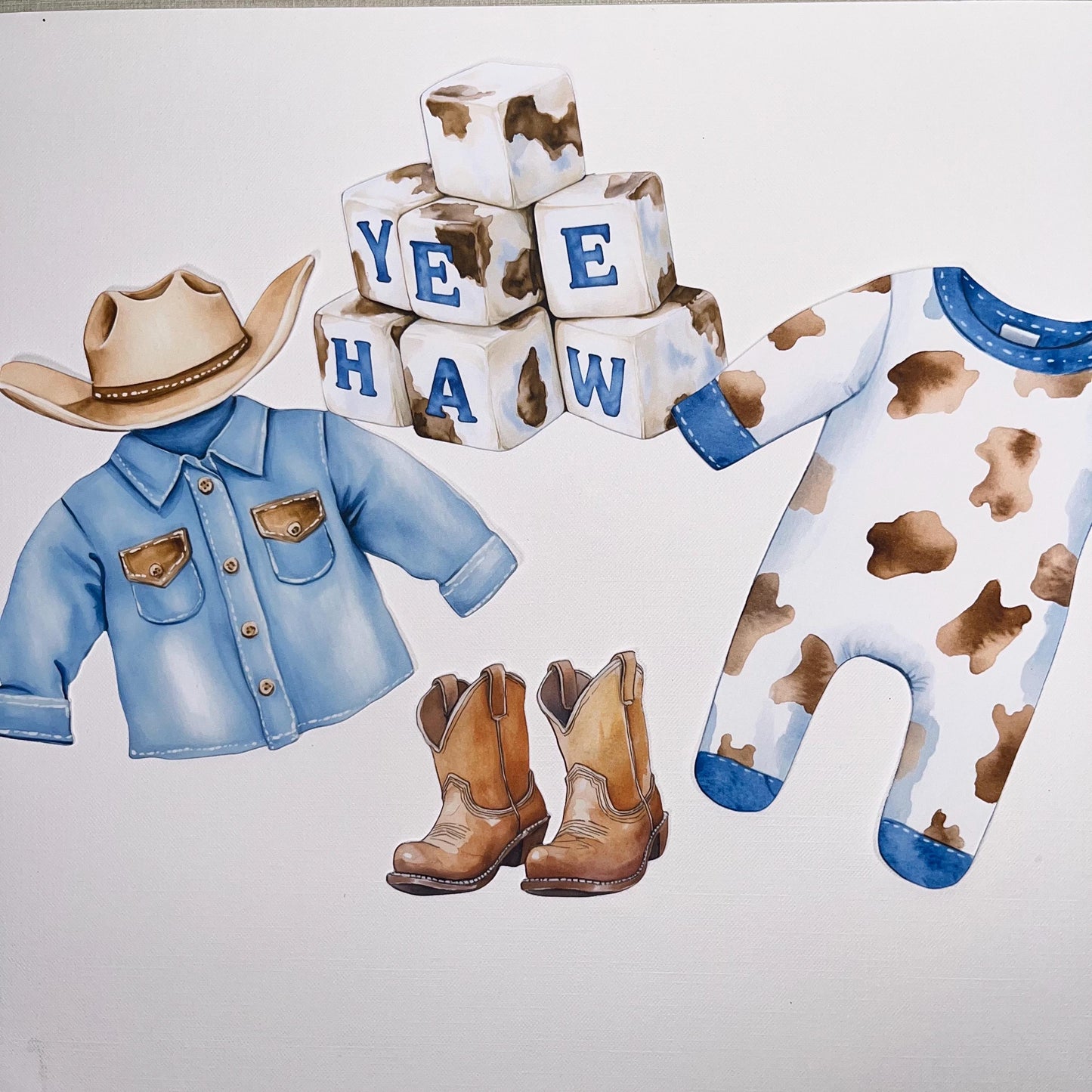 Western Cowboy & Cowgirl Baby Bunting – Blue or Pink Baby Clothes Garland