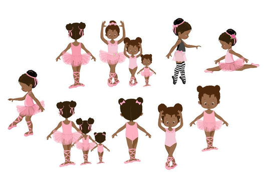Black Ballerina Vinyl Wall Stickers – Ballet Bedroom Décor for Girls – Set of 12
