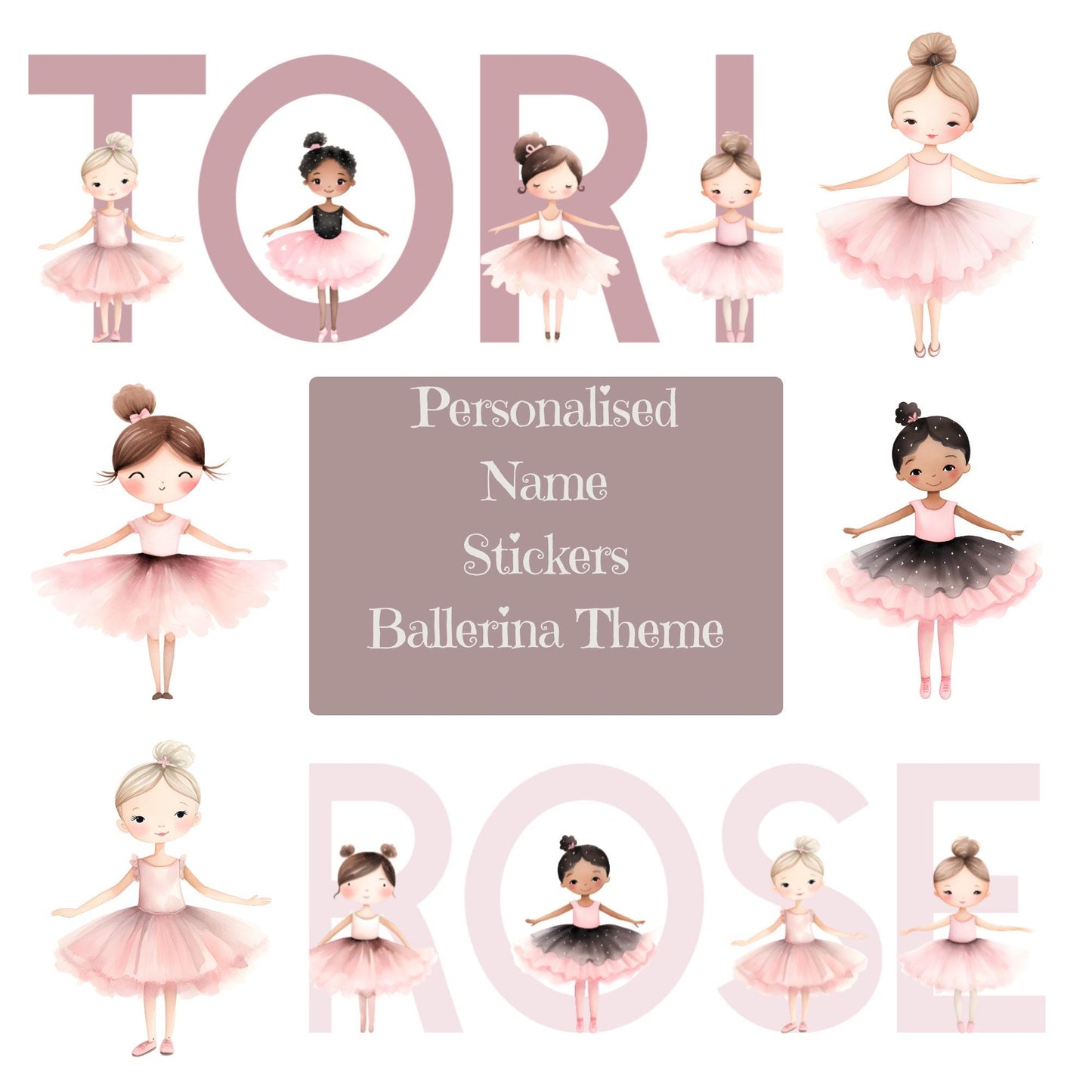 Personalised Ballerina Name Wall Sticker – Ballet Nursery Vinyl Decal for Girls Bedroom