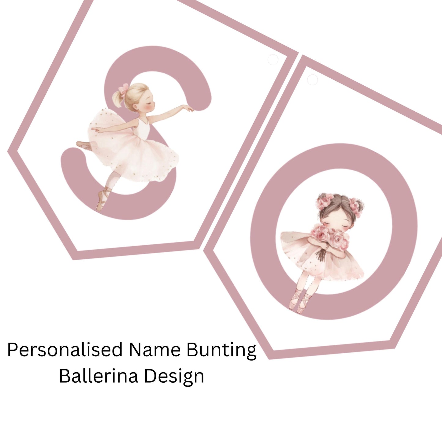 Personalised Ballerina Name Garland – Ballet Themed Bedroom & Party Bunting