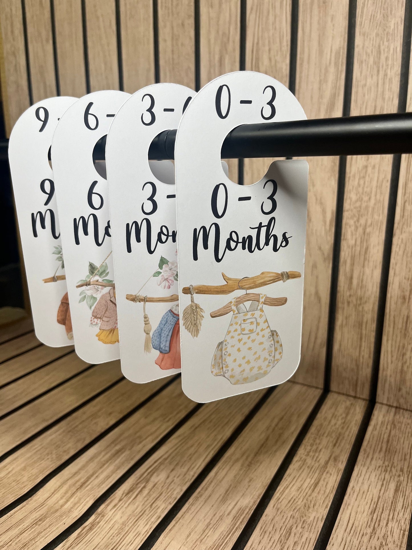 Watercolour Boho Baby Clothes Age Dividers – Nursery Wardrobe Organisers
