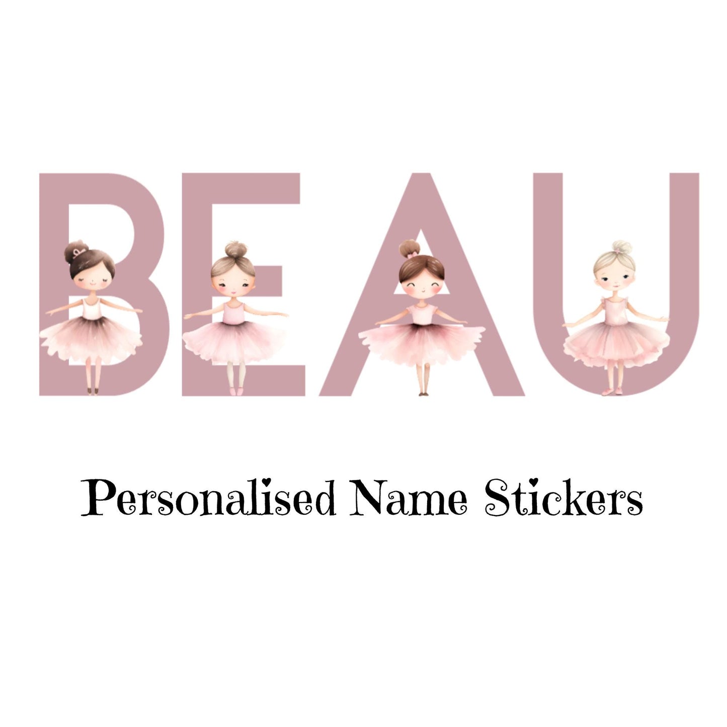 Personalised Ballerina Name Wall Sticker – Ballet Nursery Vinyl Decal for Girls Bedroom
