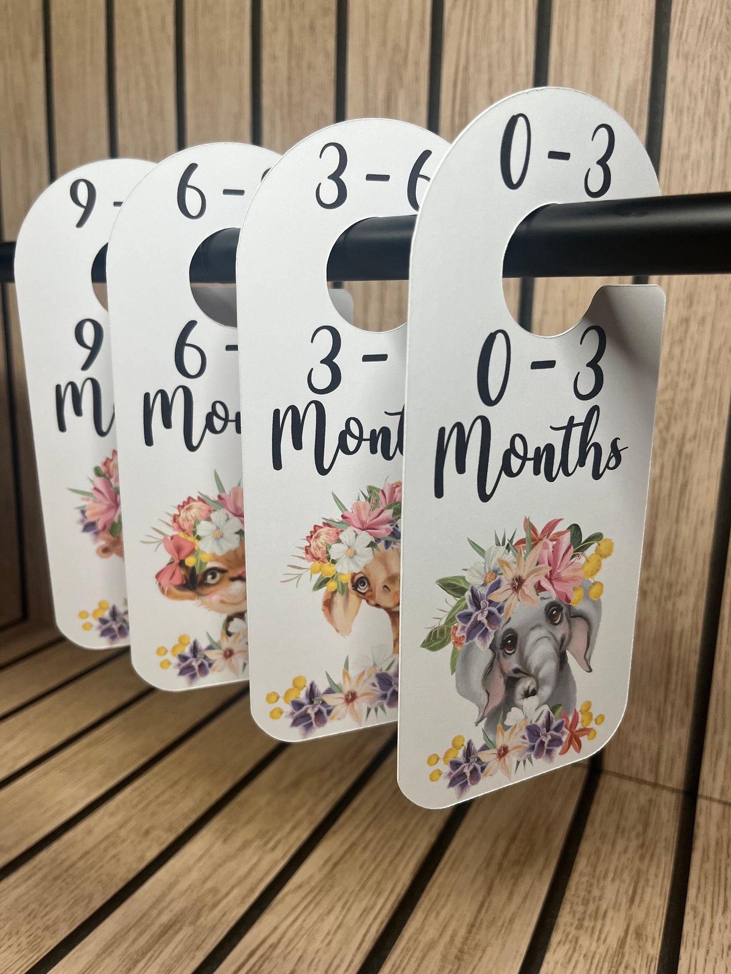 Boho Safari Baby Clothes Dividers – Nursery Wardrobe Hangers (0–12 Months)