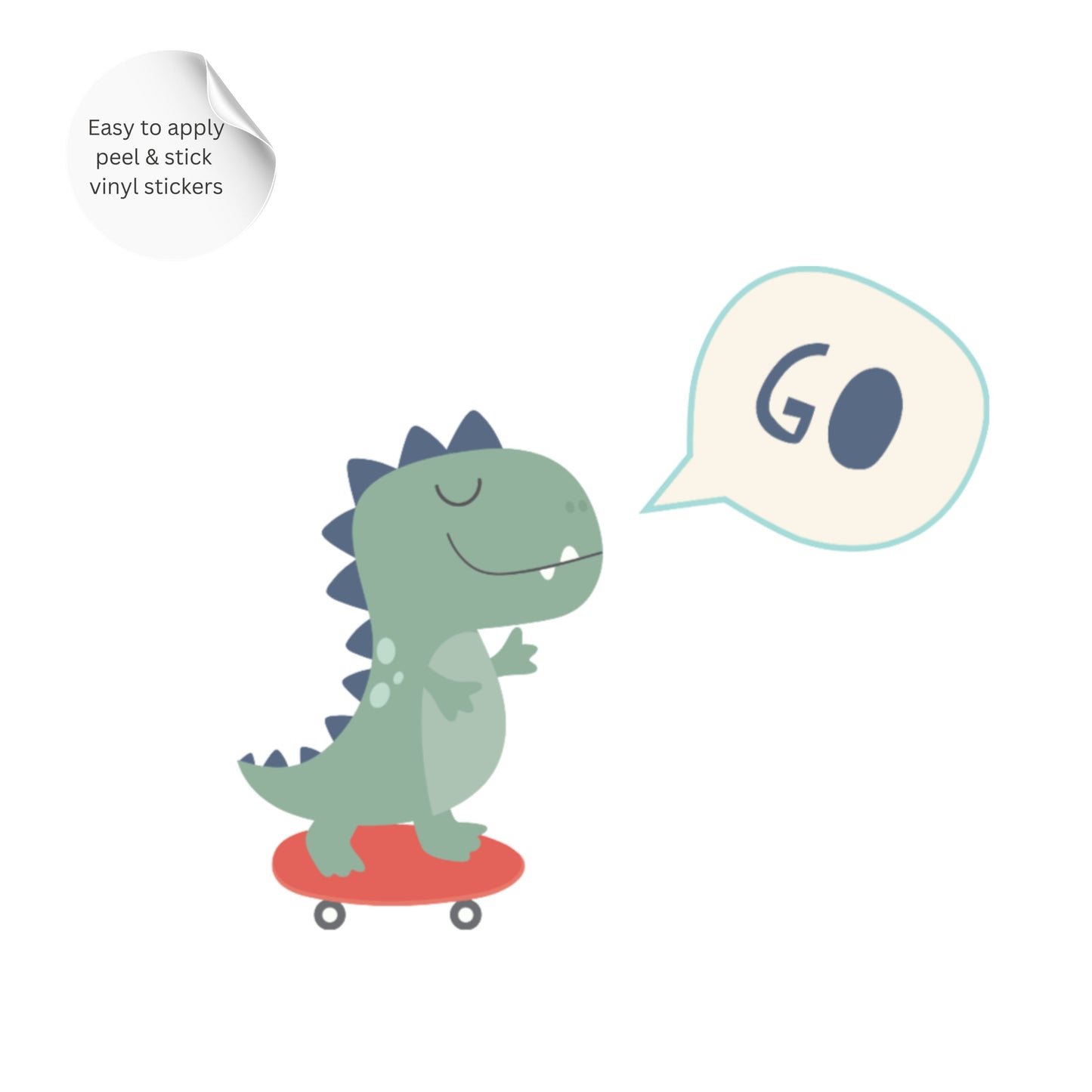 Racing Dinosaur Wall Stickers – Dino Cars Vinyl Decals, Nursery Wall Decor, Kids Room Stickers, Playroom Decor Set