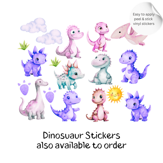 Dinosaur Wall Sticker Set – Cute Dino Nursery Vinyl Decals, Kids Room Decor, Playroom Wall Stickers