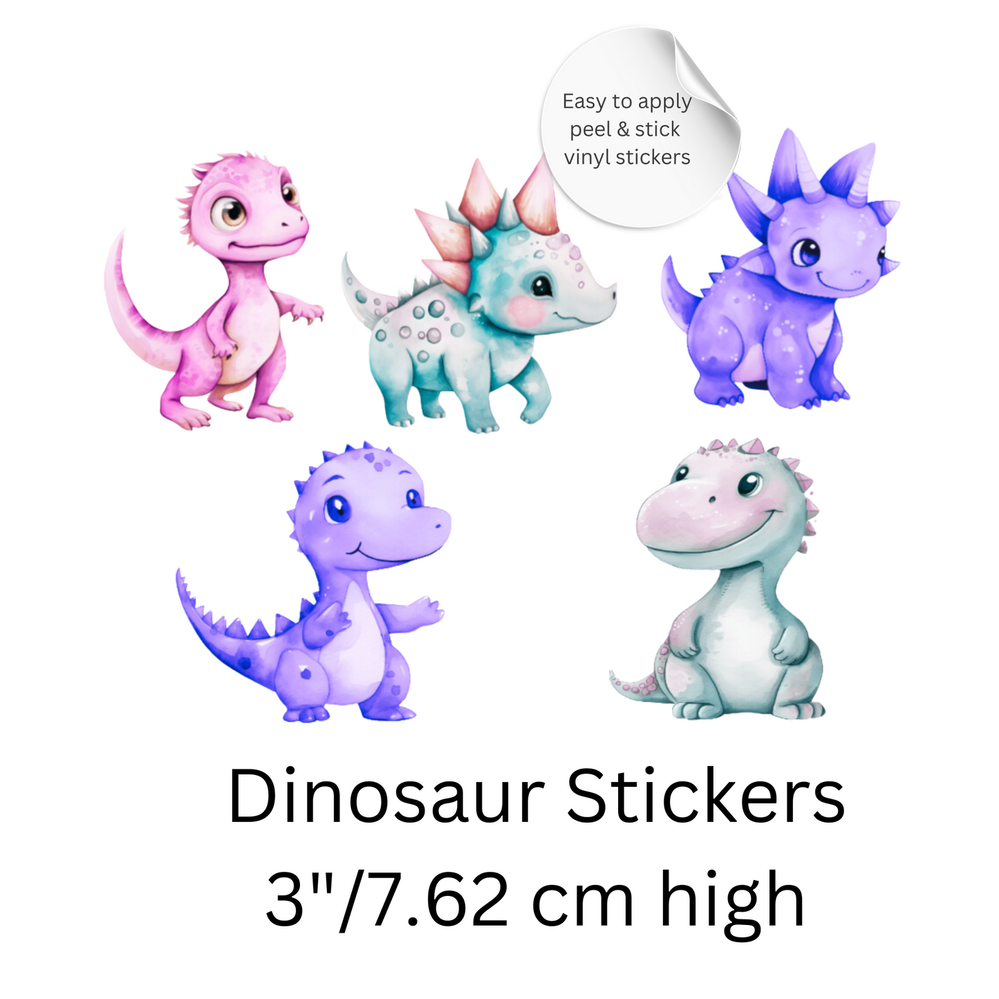 Dinosaur Wall Sticker Set – Cute Dino Nursery Vinyl Decals, Kids Room Decor, Playroom Wall Stickers