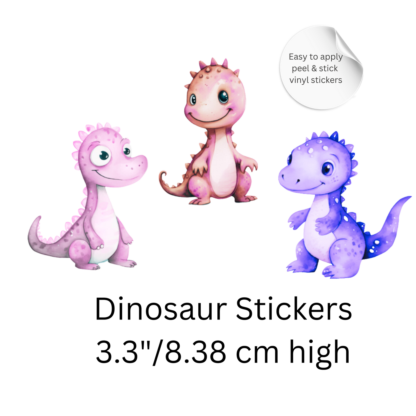 Dinosaur Wall Sticker Set – Cute Dino Nursery Vinyl Decals, Kids Room Decor, Playroom Wall Stickers