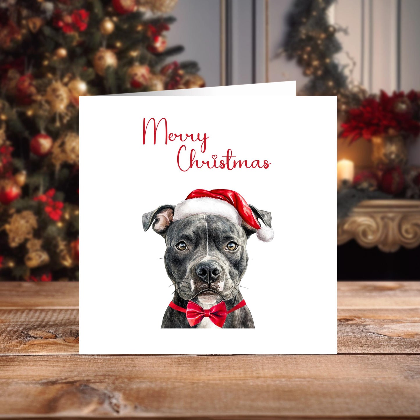 Dog Christmas Card – 51 Breeds, Blank Inside, 6" Square Greeting