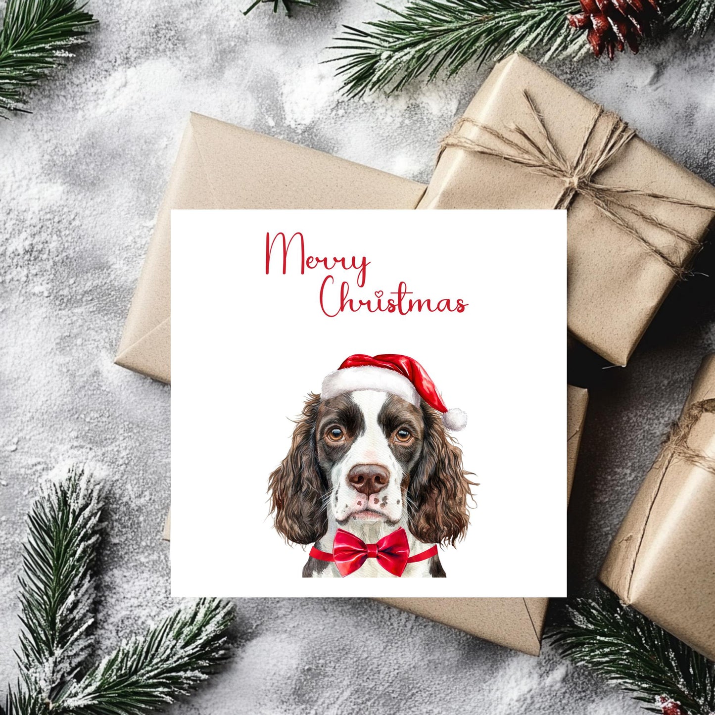 Dog Christmas Card – 51 Breeds, Blank Inside, 6" Square Greeting
