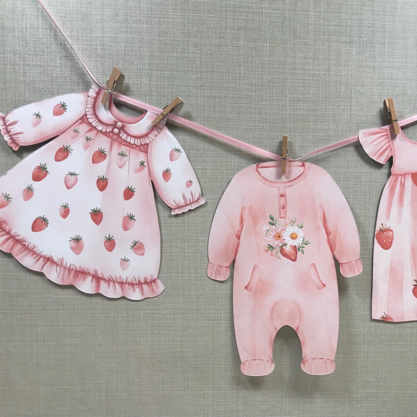 Strawberry Baby Bunting – Baby Clothes Garland for Baby Shower