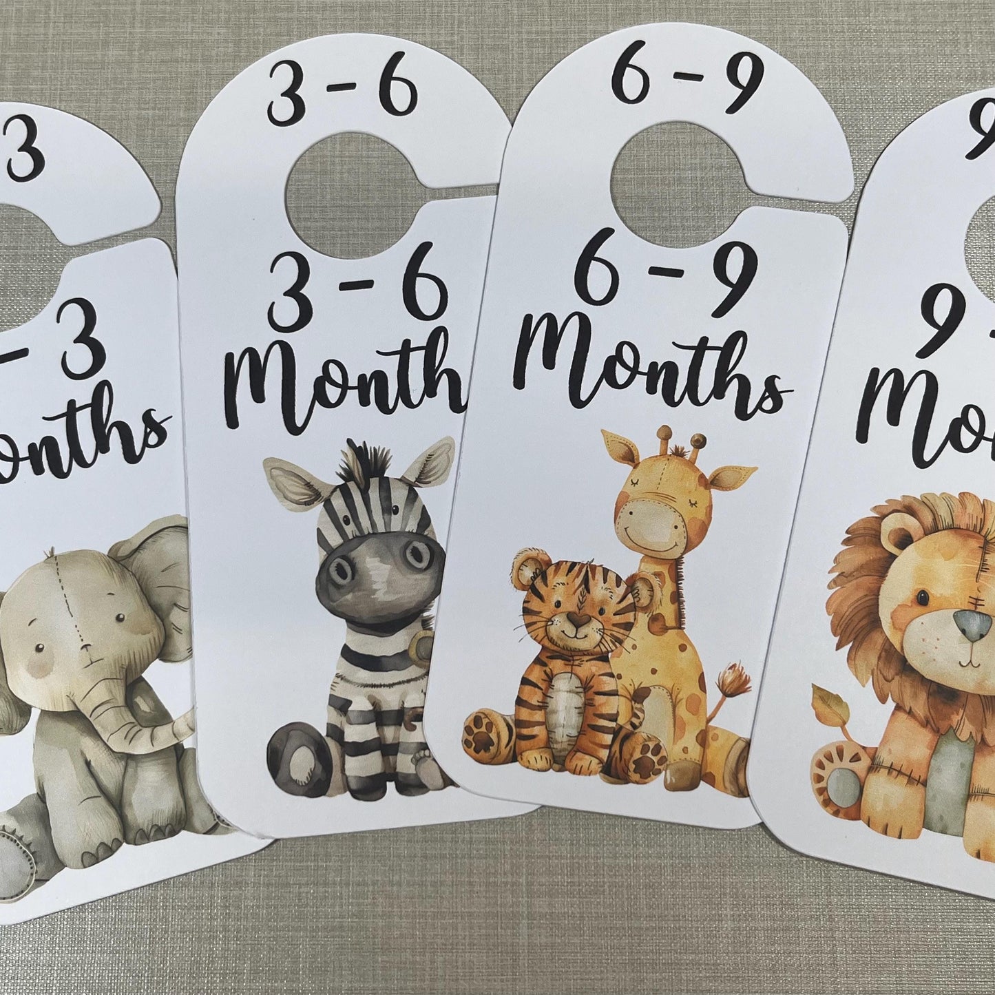 Jungle Animal Baby Clothes Age Dividers – Nursery Wardrobe Organisers