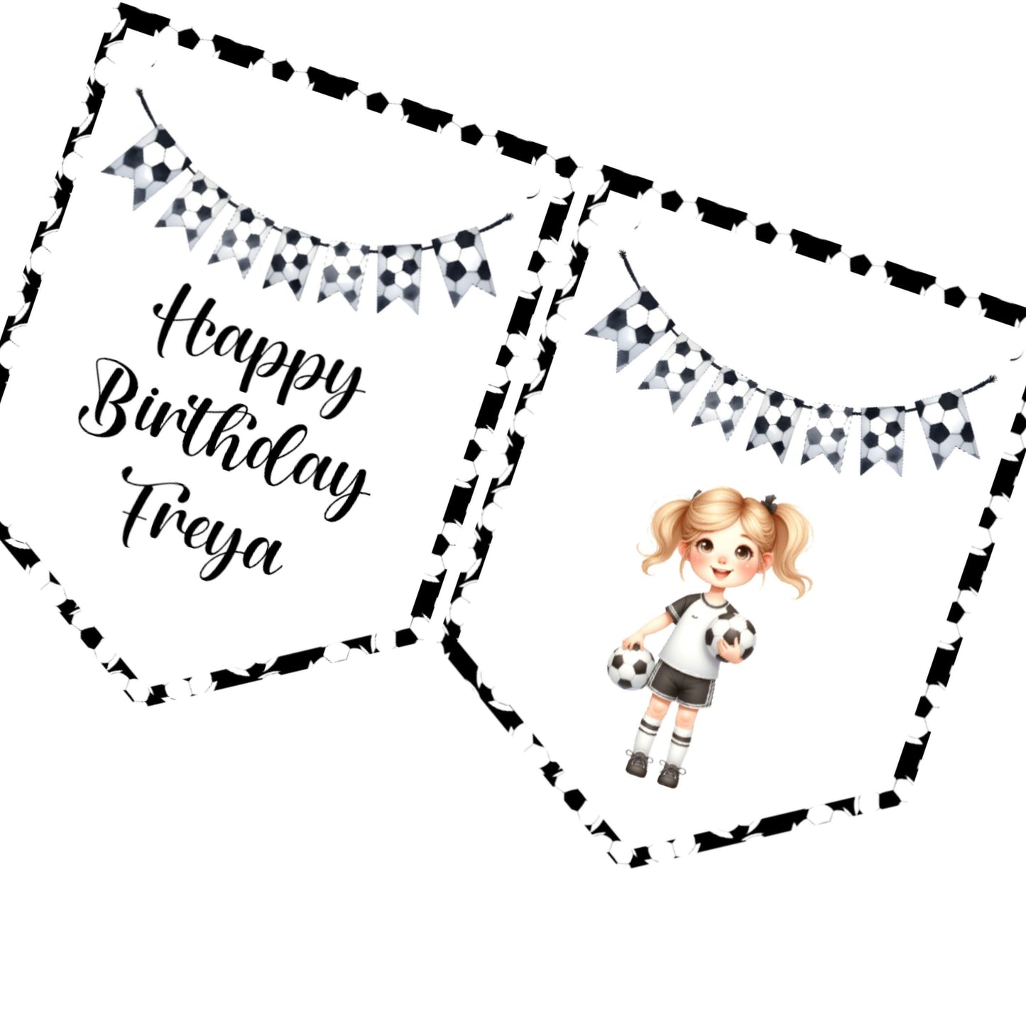 Football Themed Personalised Birthday Garland – Name & Player Party Bunting
