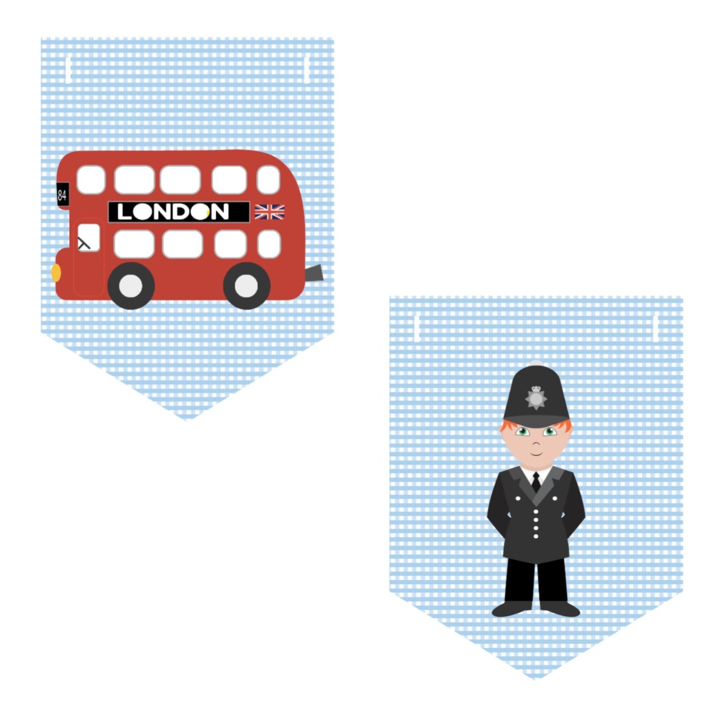 London Birthday Bunting – Red Bus, Soldier & British Icons