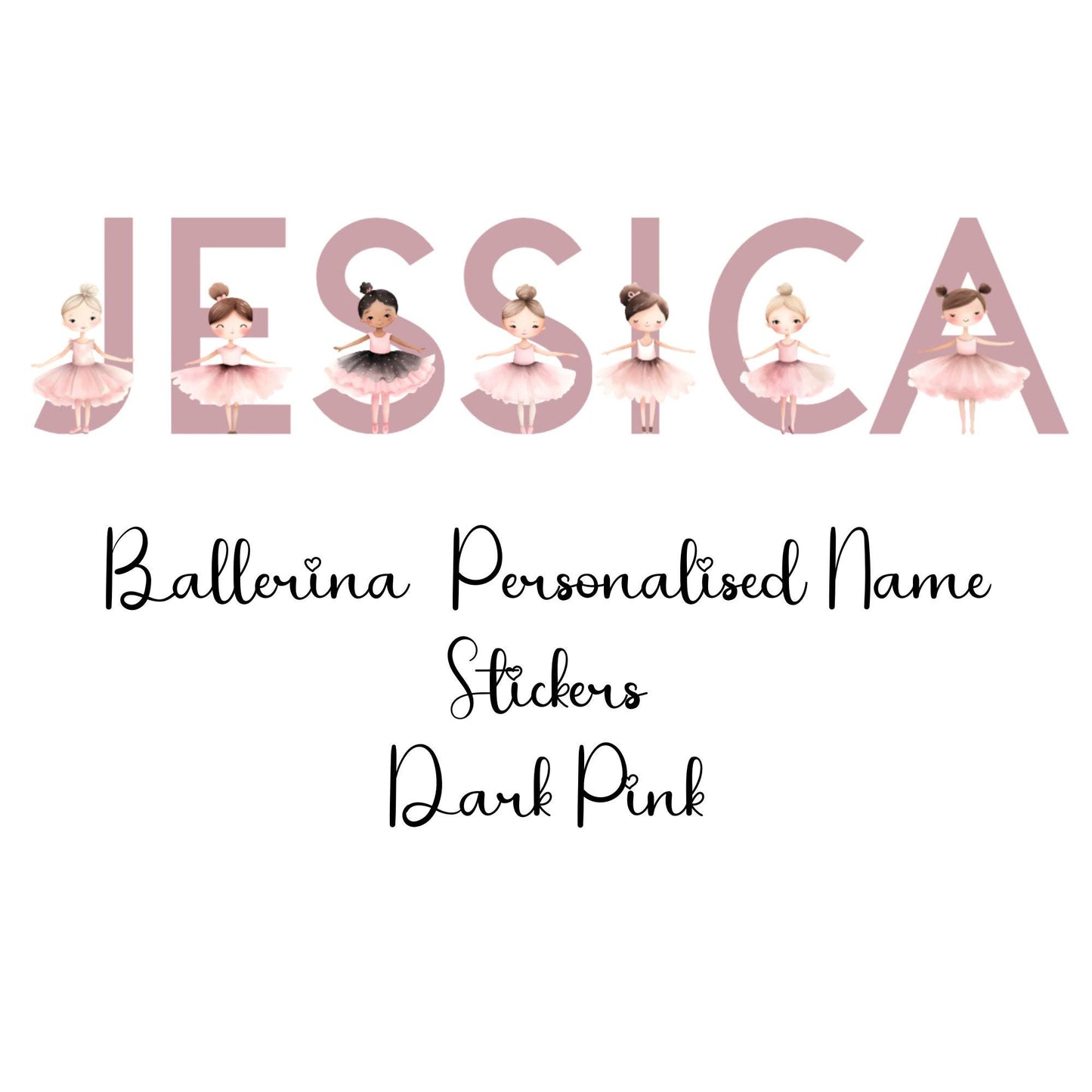 Personalised Ballerina Name Wall Sticker – Ballet Nursery Vinyl Decal for Girls Bedroom