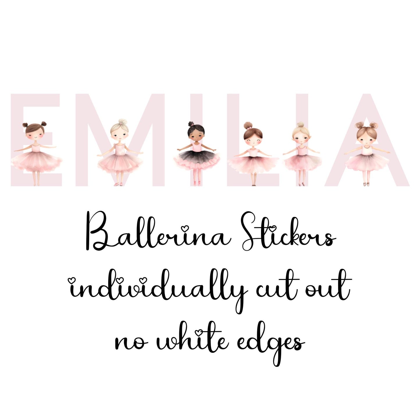 Personalised Ballerina Name Wall Sticker – Ballet Nursery Vinyl Decal for Girls Bedroom