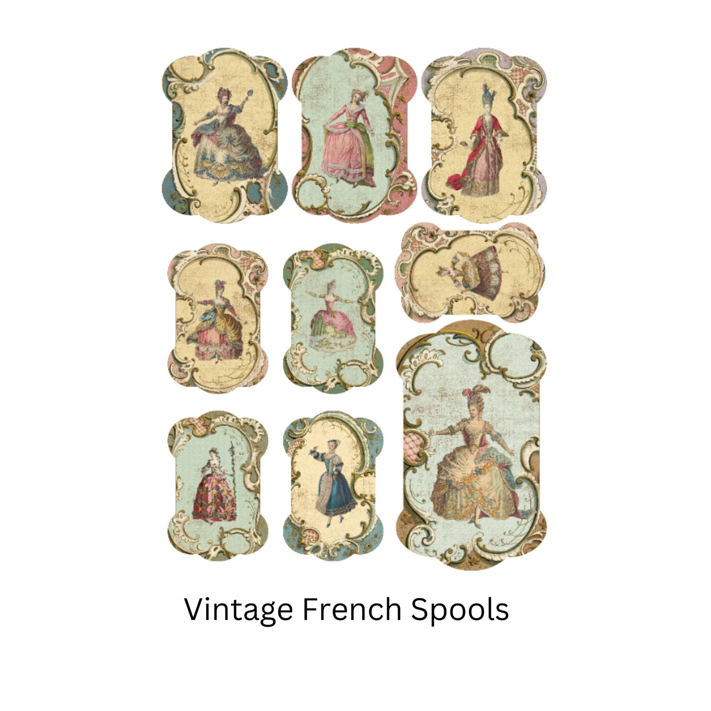 Ribbon and Thread Organizer Spool Cards – Vintage and Floral Styles