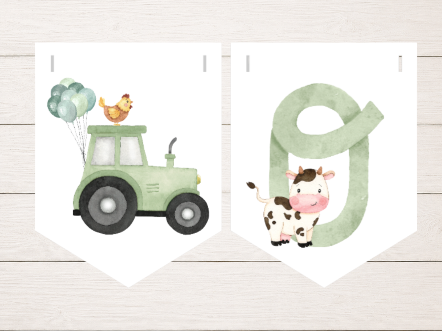 Farm Yard Animal Birthday Bunting – Blue, Pink, or Red (Copy)