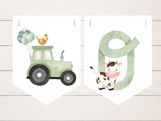 Farm Yard Animal Birthday Bunting – Blue, Pink, or Red (Copy)