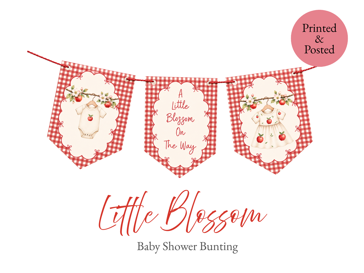 Apple Blossom Baby Shower Bunting – A Little Blossom On The Way